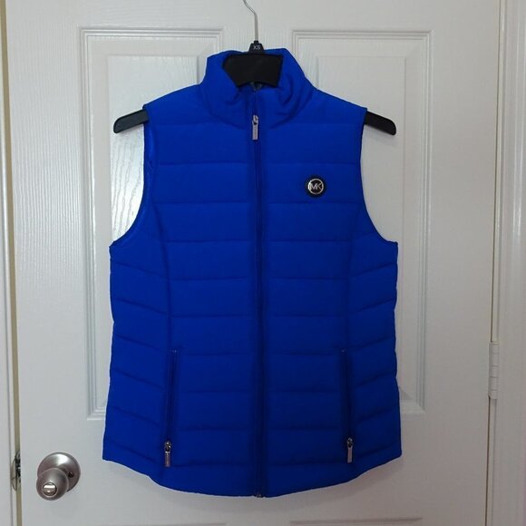 NWT! Michael Kors Blue Women's Puffer Vest XS - Picture 9 of 15